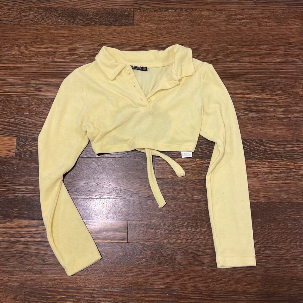 Nasty gal Terri cloth yellow crop top